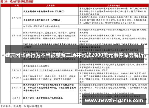 魏震因比赛行为不当被禁赛三场并罚款2000美元事件深度解析